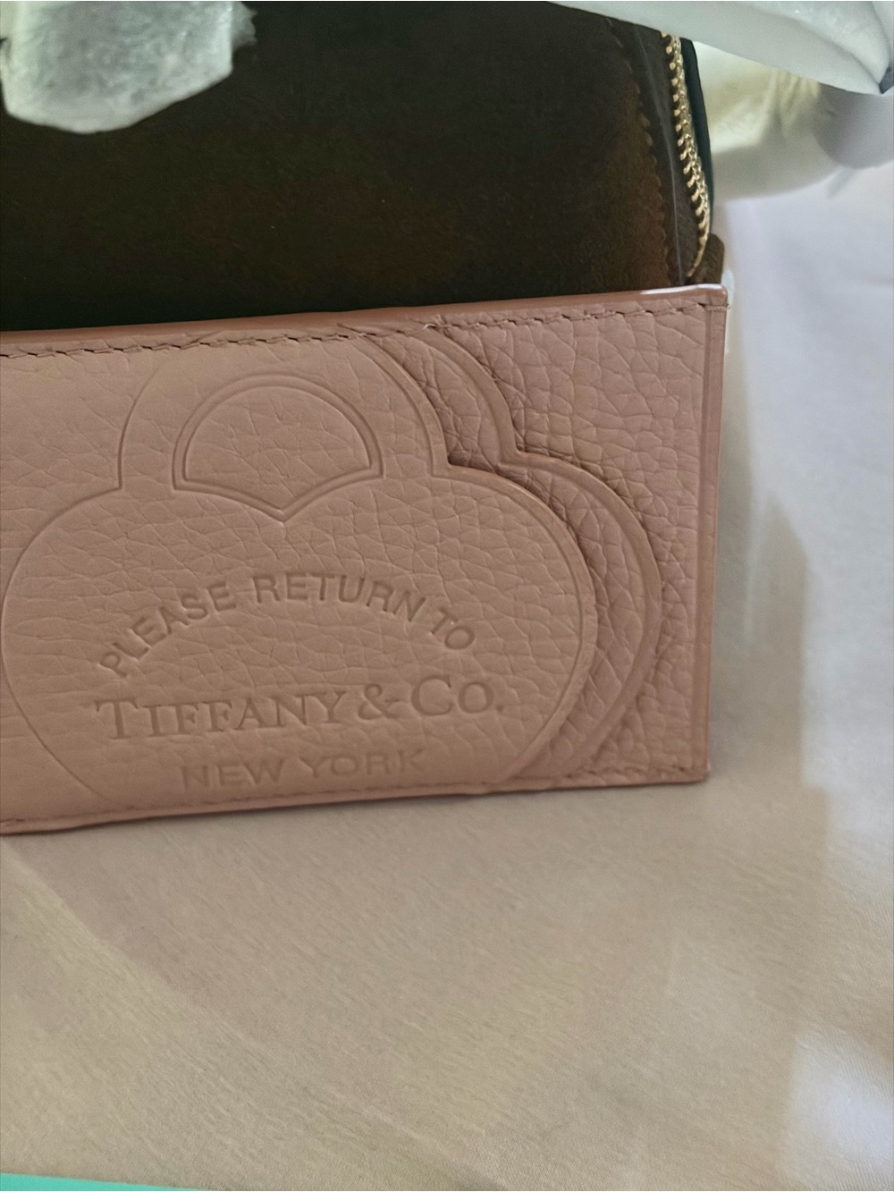Coach Lara Mini Suede Satchel with Tiffany&Co Pink Leather Card Holder & Charm - Picture 6 of 10